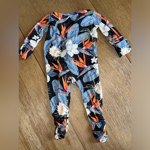 Muse Threads bamboo Footie bird of paradise print - Picture 4 of 6